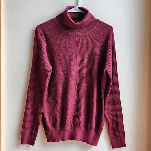 Stitchcount Cranberry Turtleneck Sweater Size XL - Picture 6 of 14